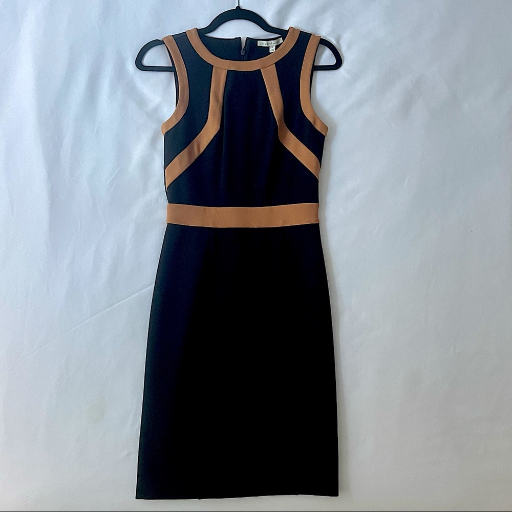 41 Hawthorne Black Dress with Tan Detail XS